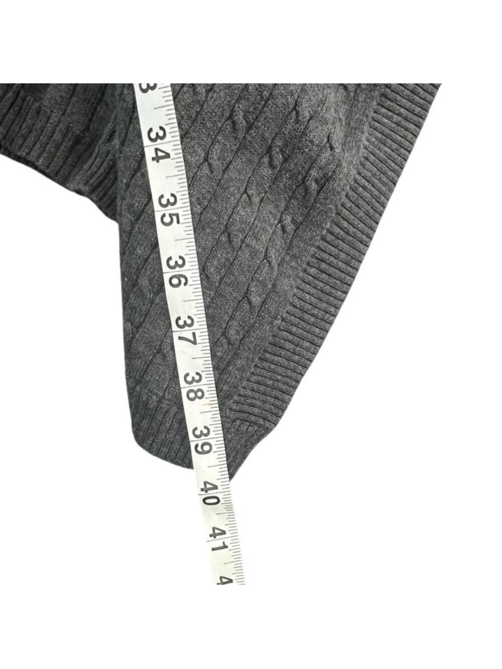 bryn Walker Charcoal Ribbed Knit Poncho - Picture 7 of 7